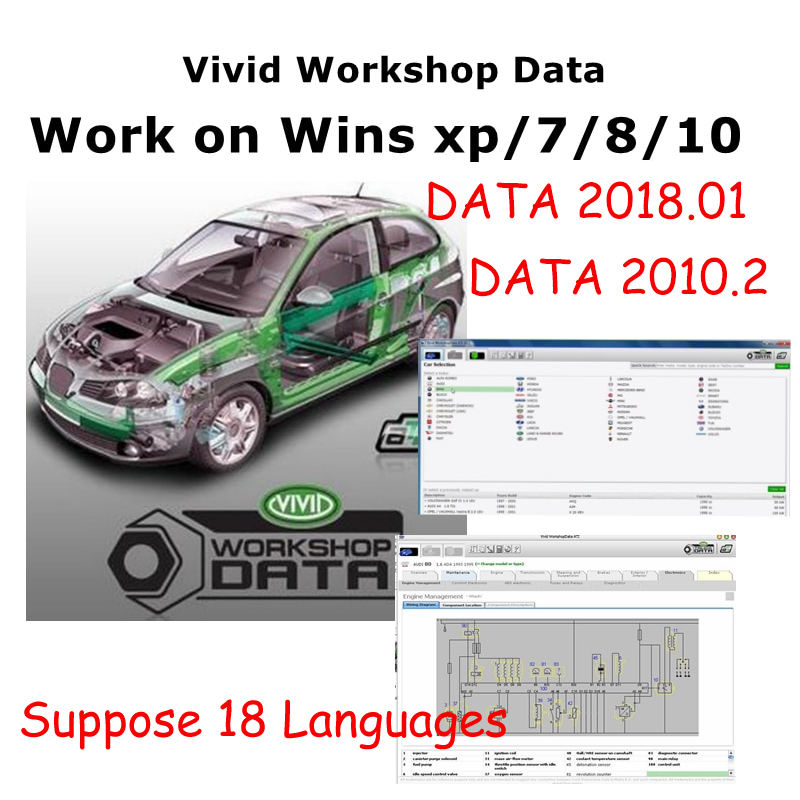 Workshop Tools English - 2018หรือ2010ยานยนต์ Vivid Workshop ข้อมูล2018.01 V10.2รถแผนภาพ Repair